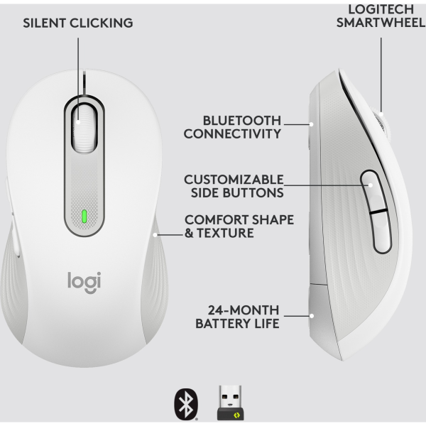 Logitech Signature M650 Wireless (weiß, Größe M)