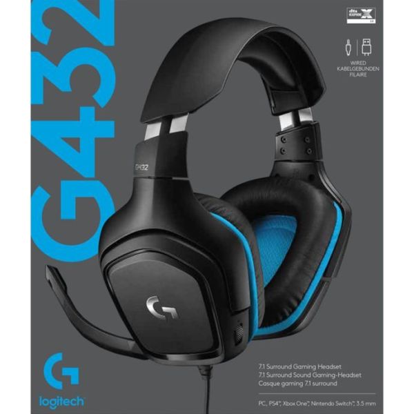 Logitech G432 schwarz / blau