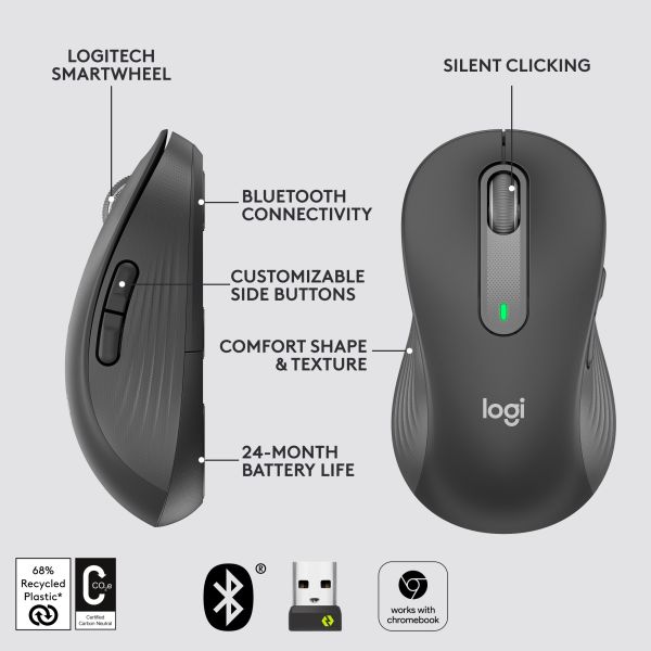 Logitech Signature M650 L Left Wireless graphit